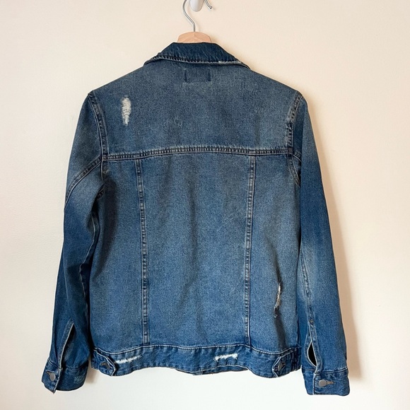 BP Denim Trucker Jean Jacket Distressed Oversized Size XXS - Picture 5 of 6
